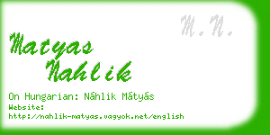 matyas nahlik business card